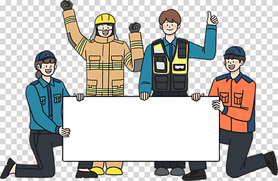편집이미지 직업 캠페인 모션 협력 미소 웃음 안전 모임 경찰 소방관 소방 사건 PNG 표정 구조원 파일형식
