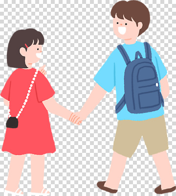 편집이미지 옷 모션 상반신 여름 친구 소풍 걷기 손잡기 만남 즐거움 아동복 PNG 밝은색 오후 계절 감정 컨셉 관계 야외활동 파일형식