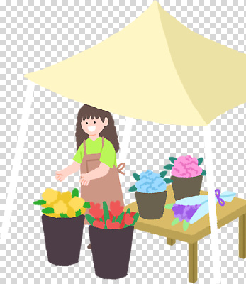 식물 편집이미지 여자 꽃 화분 화초 컬러 모션 탁자 일상 판매 시장 꽃집 장면 PNG 알록달록 가구 사람 라이프 컬러풀 상점 파일형식 생활용품 생활 오브젝트