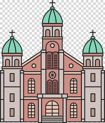 건축물 건축 종교 벽 컬러 종교건축 건물 탑 파일형식 교회 외벽 돔 청록색 빨간색 중앙 출입구 종탑 구조물 디자인 기독교 편집이미지 PNG