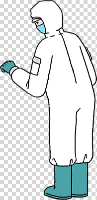 옷 컨셉 실험 바이러스 위생 보호장비 방역 파일형식 방역복 작업 안전 의학 실험실 코로나바이러스 청결 예방 보호 헬멧 편집이미지 PNG