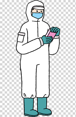 잡화 옷 컨셉 전자제품 의료진 바이러스 위생 방역 파일형식 방역복 장갑 핸드폰 안전 의사 의학 청결 보호 실험 검사_조사 코로나바이러스 예방 편집이미지 PNG