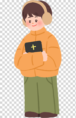 잡화 옷 계절 남자 감정 어린이 겨울 모션 핸드폰 스마트기기 점퍼 감각 파일형식 소년 스마트폰 패딩 귀마개 편안함 표정 겨울옷 거리 놀기 즐거움 편집이미지 PNG