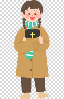 계절 여자 감정 종교 어린이 뷰포인트 컨셉 상의 종교용품 안기 표정 목도리 파일형식 소녀 성경 외투 스카프 미소 겨울 따뜻함 포옹 기독교 근접촬영 행복 소중 편집이미지 PNG