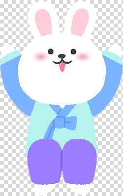 동물 편집이미지 캐릭터 한국문화 디자인 컬러 놀이 웃음 사람 귀여움 축제 토끼 한복 그림 PNG 동양문화 한국전통 컨셉 포유류 한국 표정 반려동물 전통의상 파일형식