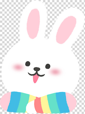 자연요소 감정 컬러 컨셉 포유류 표정 반려동물 목도리 파일형식 토끼 귀여움 스카프 무지개 흰색 동물 캐릭터 행복 웃음 장식 장면 디자인 편집이미지 PNG