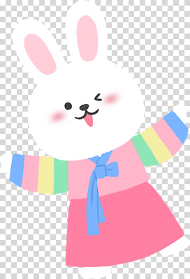 편집이미지 캐릭터 전통 디자인 옷 명절 컬러 한국 웃음 귀여움 토끼 한복 즐거움 그림 PNG 한국전통 기념일 감정 아시아 컨셉 포유류 표정 반려동물 전통의상 파일형식