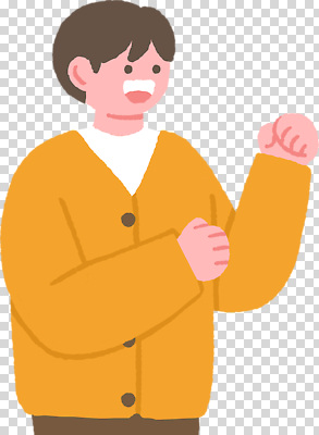 편집이미지 캐릭터 남자 행복 어린이 모션 웃음 주황색 활발 표현 스웨터 즐거움 팔 PNG 감정 컬러 컨셉 상의 표정 사람 신체부위 파일형식 옷