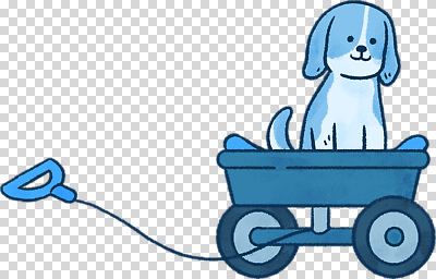 동물 편집이미지 행복 컬러 포즈 가족 놀이 파란색 반려동물 귀여움 수레 강아지 즐거움 그림 PNG 수레끌기 감정 컨셉 관계 카트 당기기 개 파일형식