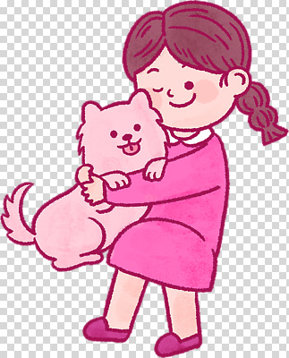 동물 편집이미지 행복 어린이 분홍색 안기 놀이 사랑 미소 소녀 친구 반려동물 귀여움 강아지 PNG 순간 여자 감정 컬러 컨셉 관계 모션 표정 사람 개 파일형식