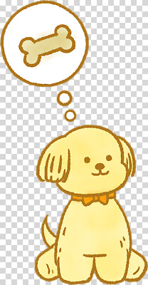 동물 편집이미지 캐릭터 행복 리본 생각 상상 뼈 표정 반려동물 노란색 귀여움 강아지 PNG 목소리 감정 컬러 컨셉 개 파일형식