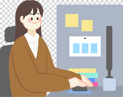 편집이미지 캐릭터 디자인 여자 의자 문구용품 컴퓨터 사무실 메모지 업무 작업 사무 집중 책상 직원 PNG 가구 컨셉 비즈니스 사람 전자제품 사무용품 오브젝트 파일형식 생활용품