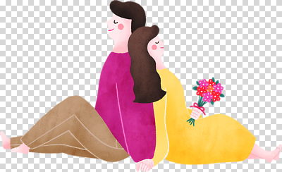 편집이미지 커플 여자 남자 꽃 행복 감정 컬러 따뜻함 표정 사랑 기댐 PNG 순간 식물 관계 모션 사람 파일형식
