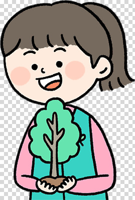 나무 식물 편집이미지 행복 어린이 자연 생명 웃음 소녀 초록색 환경 정원 보호 PNG 여자 감정 컬러 컨셉 표정 사람 생태계 파일형식