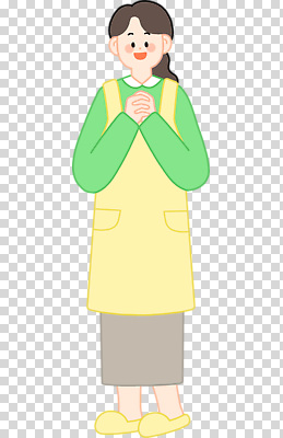 편집이미지 캐릭터 손 행복 아시아 음식 가정 요리 초록색 노란색 귀여움 주방 앞치마 준비 요리중 PNG 감정 나라 컬러 컨셉 모션 신체부위 파일형식