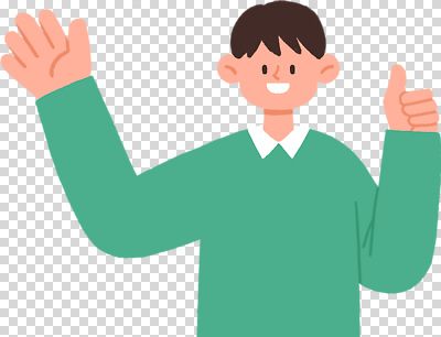 감정 컬러 상의 표정 사람 신체부위 예절 파일형식 남자 인사 최고 스웨터 초록색 손 웃음 캐릭터 행복 긍정적 모션 에너지 편집이미지 PNG