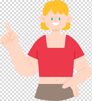 손 옷 감정 컬러 컨셉 바지 표정 손짓 파일형식 캐릭터 손가락 미소 활발 빨간색 상의 반바지 디자인 가리킴 행복 소통 사람 편집이미지 PNG