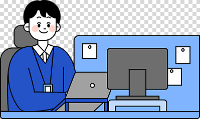 편집이미지 남자 의자 탁자 직장 기술 컴퓨터 사무실 환경 모니터 사무용품 업무 작업 집중 프레젠테이션 PNG 가구 컨셉 회사 비즈니스 문구용품 사람 전자제품 파일형식