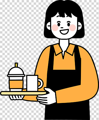 음료 표정 라이프 상점 파일형식 카페 직원 커피 서비스 미소 고객 친절 요리 일상 직업 메뉴 따뜻함 편집이미지 PNG