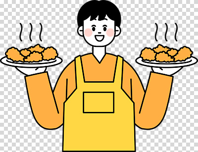 감정 관계 모션 말하기 사람 스키용품 닭고기요리 파일형식 남자 치킨 요리 주방 앞치마 행복 음식 즐거움 요리중 식사 플레이트 표정 대화 친구 편집이미지 PNG