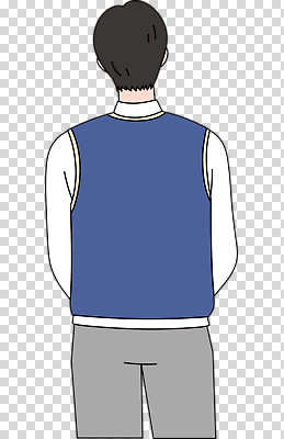 편집이미지 학생 옷 교육 교실 청소년 한국 상반신 뒷모습 파란색 학습 교사 조끼 집중 학원 PNG 직업 아시아 뷰포인트 컬러 컨셉 학교 사람 외투 파일형식