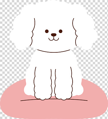 동물 편집이미지 분홍색 베개 털 표정 앉기 반려동물 귀여움 흰색 강아지 포근함 편안함 PNG 컬러 컨셉 침구 모션 감각 개 파일형식