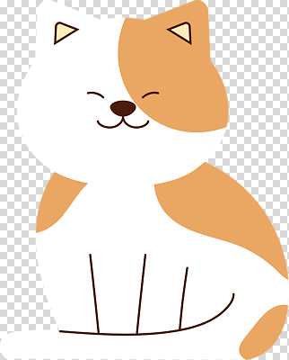 동물 편집이미지 포즈 털 표정 사랑 웃음 앉기 반려동물 노란색 귀여움 고양이 흰색 편안함 PNG 감정 컬러 컨셉 포유류 모션 감각 파일형식