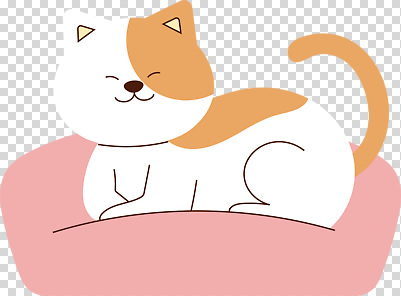 동물 편집이미지 캐릭터 분홍색 휴식 털 반려동물 귀여움 고양이 침대 편안함 조용 PNG 컬러 가구 컨셉 포유류 감각 파일형식