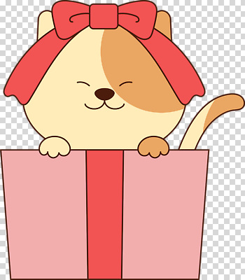 동물 편집이미지 행복 리본 선물 장식 반려동물 상자 귀여움 고양이 놀람 기쁨 PNG 감정 컨셉 포유류 표정 파일형식