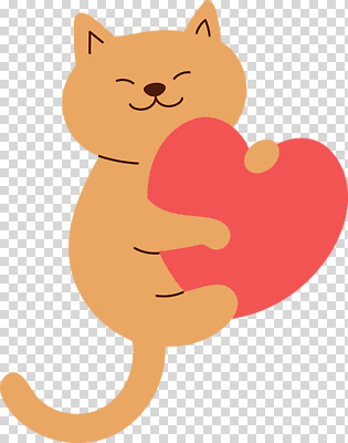 동물 편집이미지 캐릭터 행복 사랑 미소 반려동물 귀여움 고양이 하트 포근함 그림 PNG 모양 감정 컨셉 포유류 표정 감각 파일형식