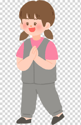 편집이미지 캐릭터 디자인 옷 행복 감정 어린이 분홍색 표정 웃음 회색 손모으기 PNG 컬러 사람 손짓 파일형식 모션