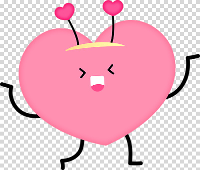 모양 감정 컬러 컨셉 문화예술 장기_의학 파일형식 하트 캐릭터 귀여움 사랑 춤 표현 분홍색 심장 디자인 즐거움 편집이미지 PNG