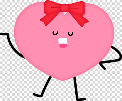 모양 감정 컬러 컨셉 문화예술 파일형식 하트 캐릭터 춤 분홍색 리본 귀여움 표정 디자인 그림 사랑 기쁨 심볼 편집이미지 PNG