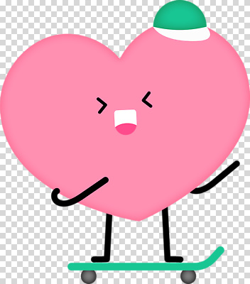 모양 감정 컬러 컨셉 보드_스포츠 파일형식 하트 캐릭터 스케이트보드 놀이 분홍색 즐거움 귀여움 그림 디자인 모션 스포츠 편집이미지 PNG