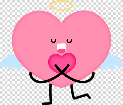 감정 컨셉 장기_의학 파일형식 심장 캐릭터 사랑 행복 날개 표현 귀여움 천사 그림 디자인 팬시 편집이미지 PNG