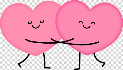 모양 감정 컬러 컨셉 관계 모션 파일형식 하트 사랑 행복 분홍색 친구 손잡기 표정 귀여움 그림 연결 기쁨 따뜻함 편집이미지 PNG