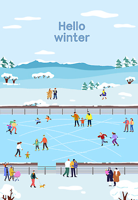 자연요소 계절 공공시설 감정 스포츠용품 다수 관계 사람 생태계 파일형식 겨울 스케이트 얼음 여러명 즐거움 산 풍경 모션 가족 친구 놀이 건강 스포츠 자연 공원 외출 행복 PSD 일러스트 국내일러스트
