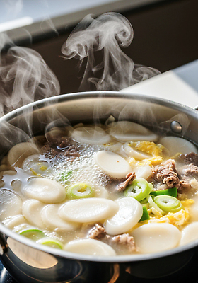 한식 음식 채소 모션 뿌리채소 라이프 전통음식 해조류 CG 파일형식 떡국 국물 요리 재료 끓이기 무 파 김 뜨거움 장면 일상 따뜻함 집밥 편집이미지 편집실사 JPG