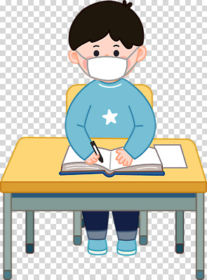 학생 교육 컬러 가구 컨셉 의자 바지 학교 사람 파일형식 어린이 학습 책상 마스크 기록 초등학생 집중 교실 스타 청바지 파란색 사무용의자 편집이미지 PNG