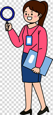 편집이미지 손 여자 비즈니스 실험 사무실 정보 관찰 업무 스웨터 분석 문서 확대경 PNG 단정 컨셉 상의 모션 사람 신체부위 작업 파일형식