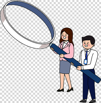 편집이미지 커뮤니케이션 협력 직장 여러명 사무실 정보 관찰 작업 집중 분석 검사_조사 확대경 PNG 다수 컨셉 회사 비즈니스 모션 사람 파일형식