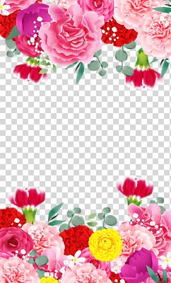편집이미지 디자인 꽃 예술 분홍색 백그라운드 프레임 장식 빨간색 초록색 장미 노란색 봄 튤립 테두리 PNG 색감 식물 계절 컬러 파일형식