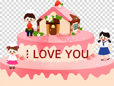 편집이미지 분홍색 딸기 디저트 주택 사랑 장식 장난감 파티 케이크 축하 아기 생일 즐거움 PNG 기념일 감정 음식 컬러 컨셉 과일 사람 이벤트 건물 파일형식