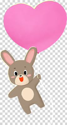 편집이미지 캐릭터 행복 어린이 장난감 파티 귀여움 축제 기쁨 하트 토끼 생일 즐거움 풍선 PNG 모양 기념일 감정 컨셉 포유류 사람 이벤트 반려동물 파일형식