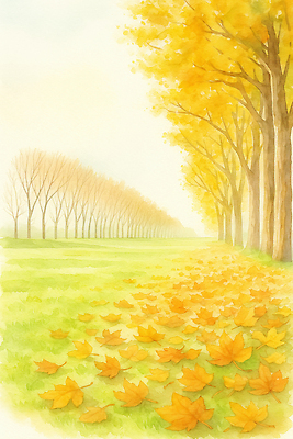 JPG 나무 계절 공원 여유 단풍 일러스트 자연 나뭇잎 풍경 잔디 초록색 햇빛 가을풍경 맑음 산책 황금 길가 국내일러스트 AI일러스트 AI콘텐츠 식물 공공시설 감정 컬러 잎 날씨 휴식 태양 생태계 파일형식 가을_계절