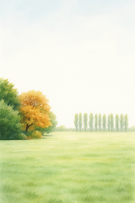 JPG 나무 공원 일러스트 자연 하늘 풍경 초원 여름 햇빛 평화 환경 가을풍경 산책로 시골 조화 색감 오후 차분 국내일러스트 AI일러스트 AI콘텐츠 식물 계절 공공시설 길 컨셉 태양 생태계 파일형식 가을_계절