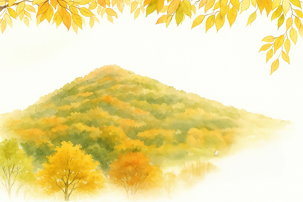 JPG 나무 예술 백그라운드 일러스트 자연 산 풍경 햇빛 노란색 가을풍경 주황색 고요 물감 안개 시골 조화 뷰티풀 색감 풍경화 국내일러스트 AI일러스트 AI콘텐츠 식물 컬러 날씨 태양 미술도구 그림 생태계 파일형식 가을_계절