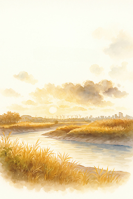 JPG 실루엣 일러스트 자연 하늘 수채화 풍경 강 태양 평화 환경 가을풍경 일몰 도시 저녁 숲 강가 풍경화 국내일러스트 AI일러스트 AI콘텐츠 자연요소 컨셉 촬영기법 노을 야간 그림 생태계 파일형식 가을_계절