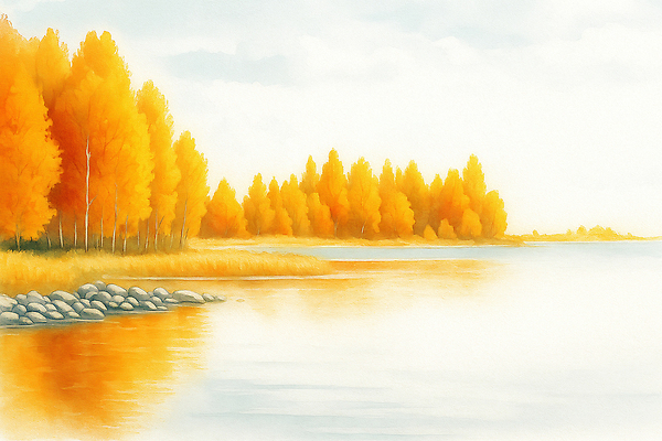 JPG 나무 호수 여유 물결 컬러 섬 단풍 일러스트 자연 풍경 야외 강 반사 평화 가을풍경 소리 저녁 뷰티풀 풍경화 차분 국내일러스트 AI일러스트 AI콘텐츠 식물 감정 컨셉 잎 야간 그림 생태계 파일형식 가을_계절
