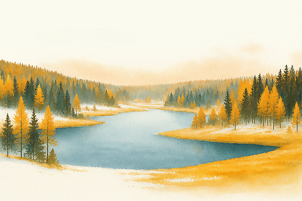 JPG 나무 호수 일러스트 자연 하늘 생명 국립공원 풍경 파란색 평화 고요 산책 금색 숲속 숲 조화 뷰티풀 국내일러스트 AI일러스트 AI콘텐츠 식물 공원 컬러 컨셉 휴식 생태계 파일형식